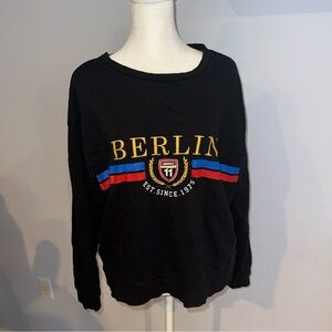 H&M Black and Red Graphic Sweatshirt